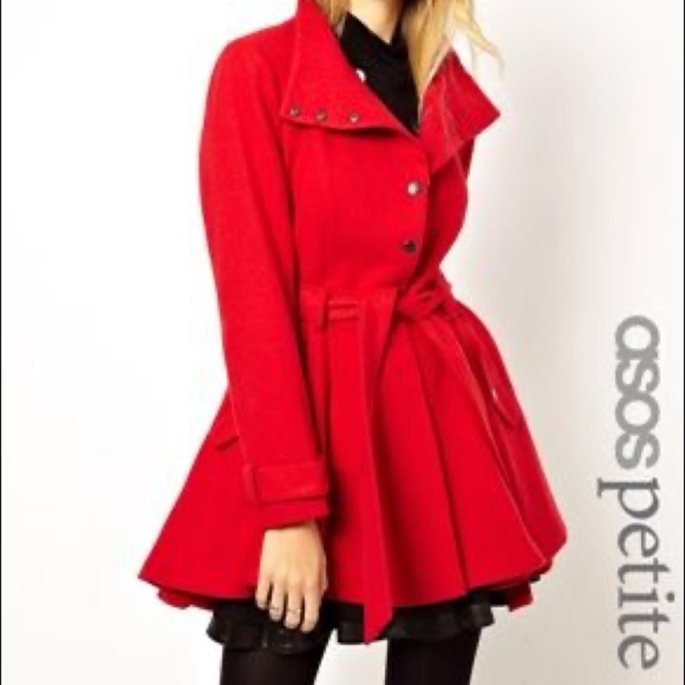Sold Out! Asos Petite fit and flare red skater coat